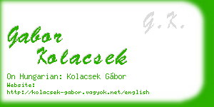 gabor kolacsek business card