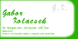 gabor kolacsek business card